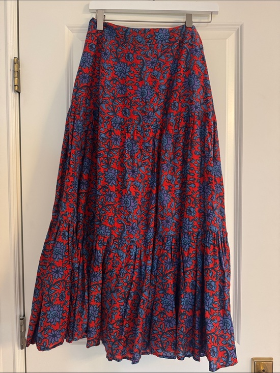Roller Rabbit Dresses & Skirts - Roller Rabbit Red Maxi Skirt with Blue Floral Print